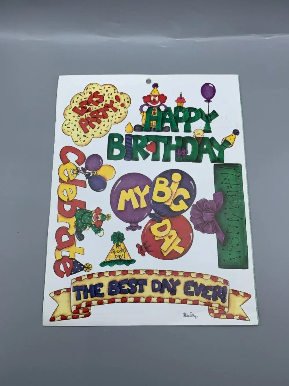 Assortment of Birthday Themed Stickers/Cut-outs/Wrapping Paper/Frames Crafting